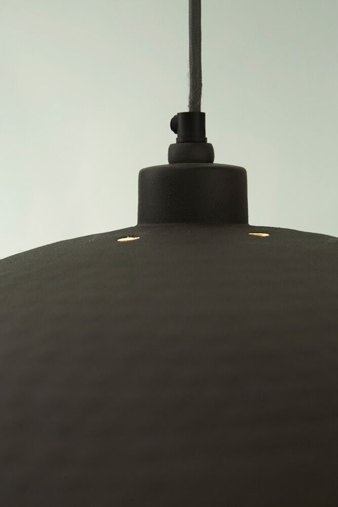 Pacific Anders Matt Black and Gold Leaf Metal Dome Pendant 35-314 - Image 7