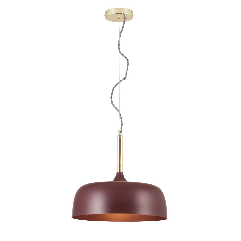 Pacific Anke Matt Mulberry Domed Metal Pendant 35-374 - Image 2