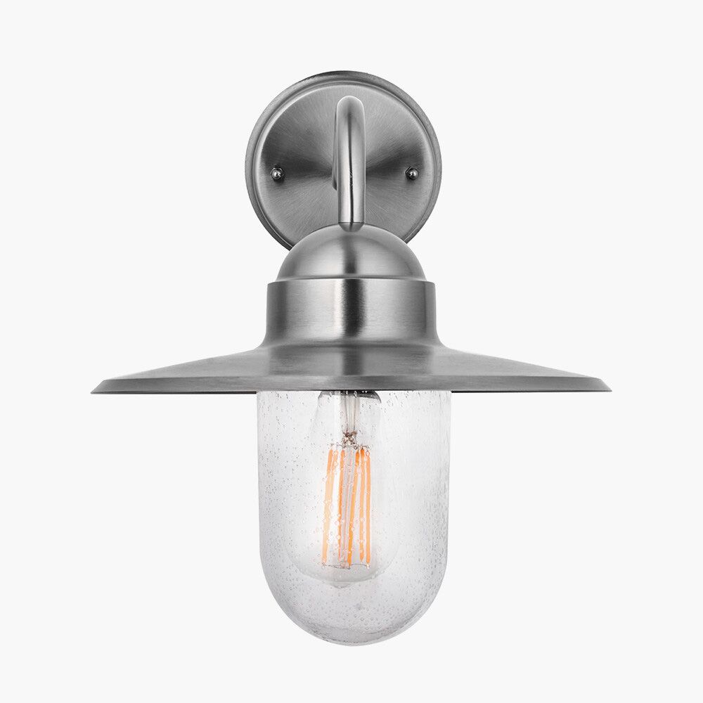 Pacific Lilium Brushed Steel Metal and Glass Fisherman Wall Light 40-012 - Image 2