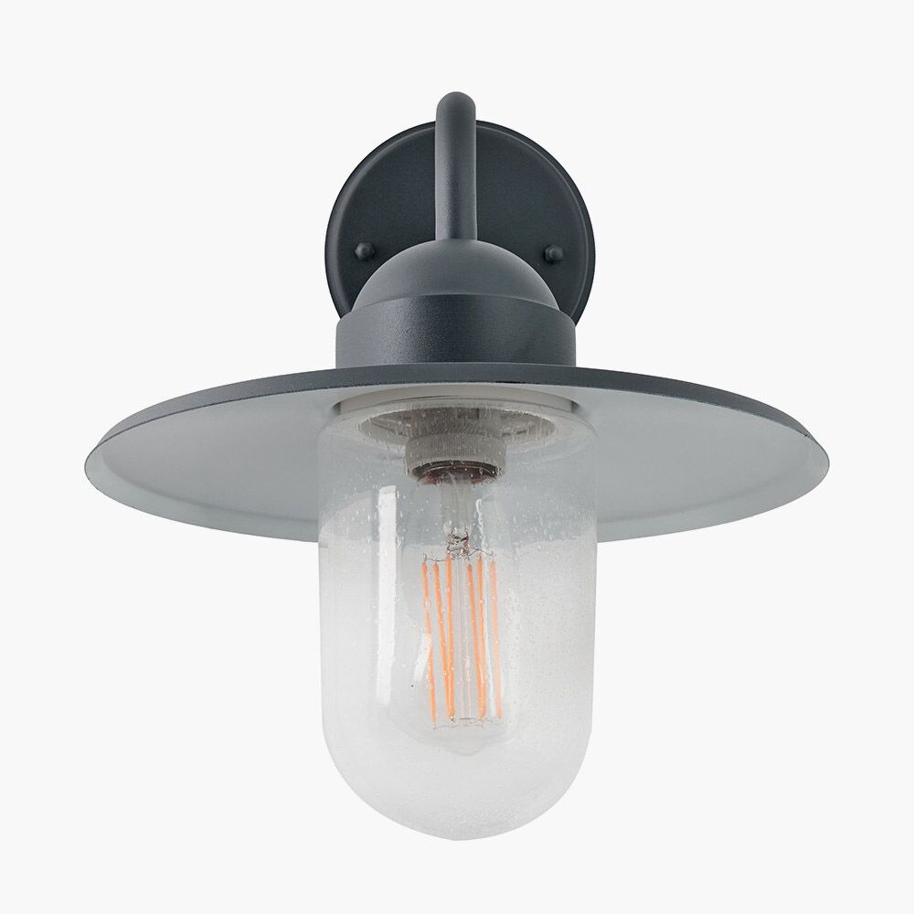 Pacific Lilium Dark Grey Metal and Glass Fisherman Wall Light 40-014 - Image 2