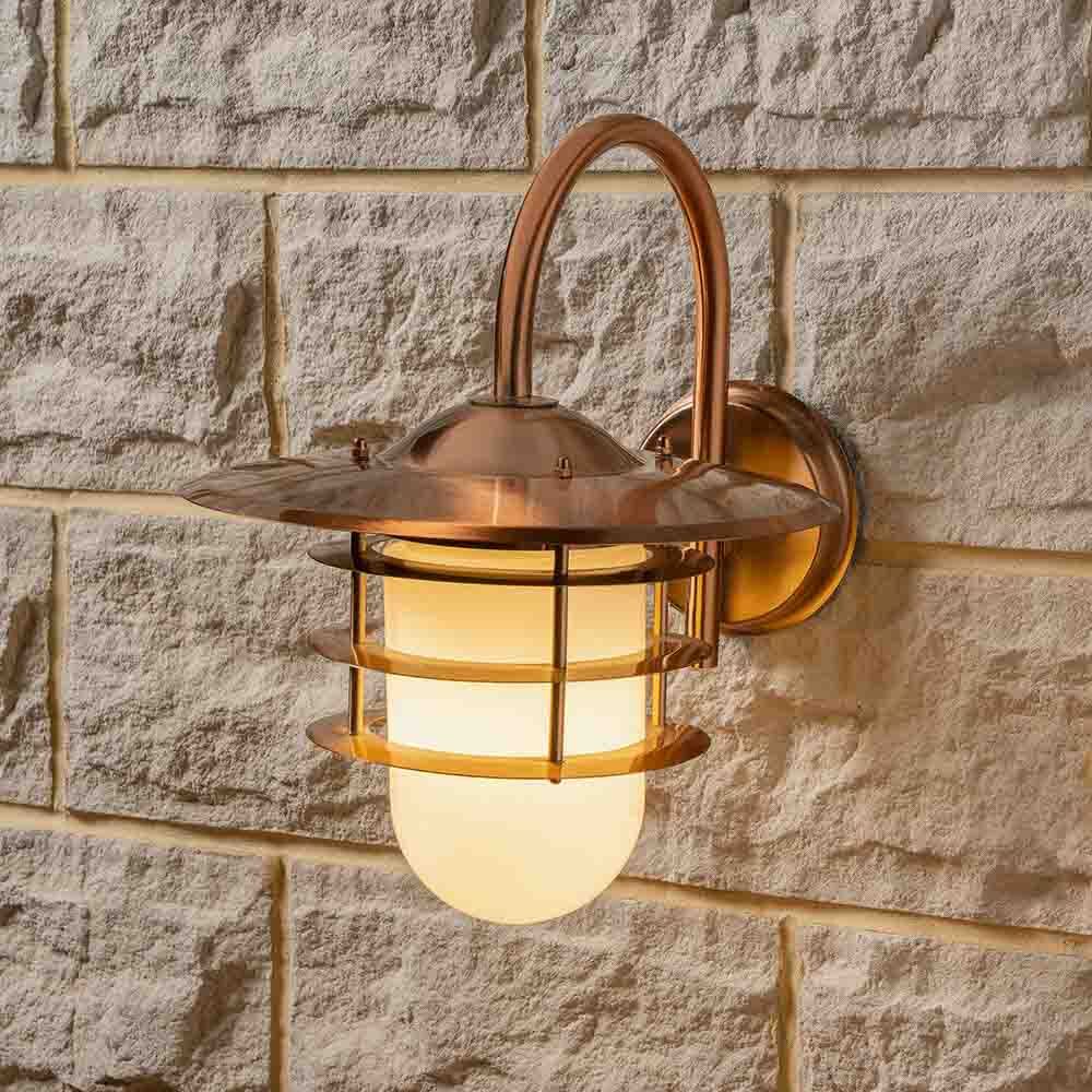 Pacific Centauri Copper Metal and Opaque Glass Wall Light 40-037
