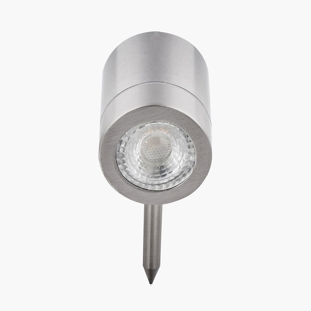 Pacific Lantana Brushed Steel Metal Directional Ground Spike Light 40-047 - Image 2