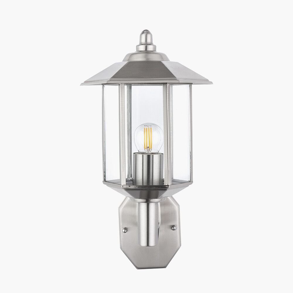 Pacific Bellis Brushed Steel Metal Pagoda Wall Light 40-050 - Image 2