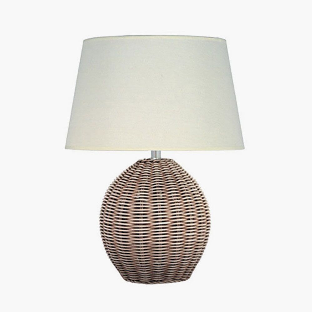 Pacific Raffles Small Rattan Cream Wash Table Lamp 500-C - Image 2