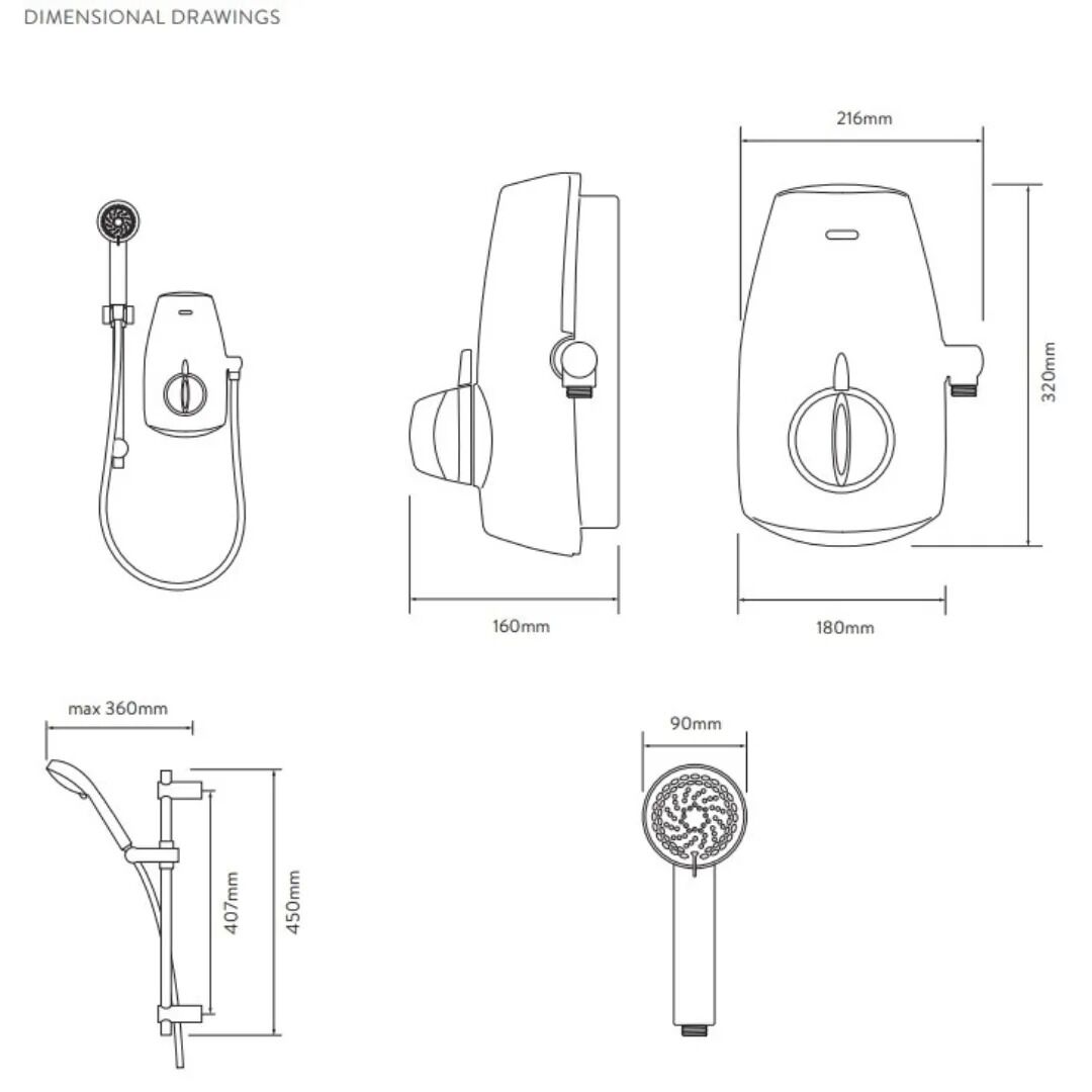 Aqualisa AquaStream Power Shower - White - Image 2