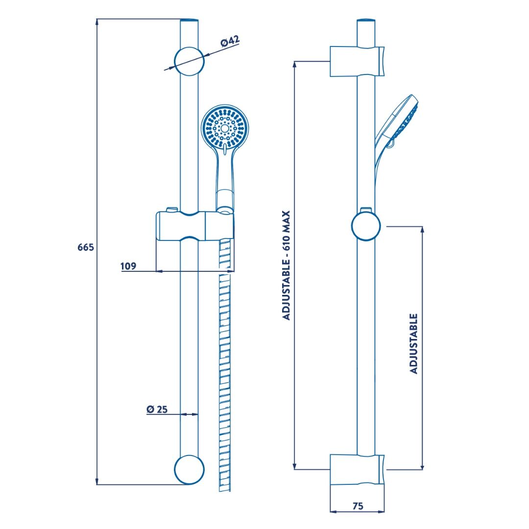 Croydex Amalfi Five Function Shower Set - White - Image 2