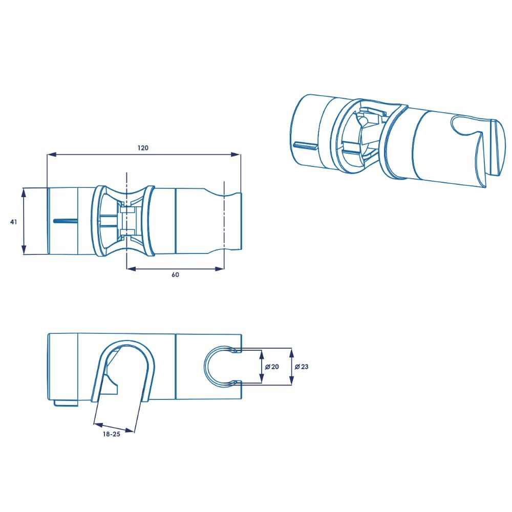 Croydex Universal Riser Rail Slider - Chrome - Image 3