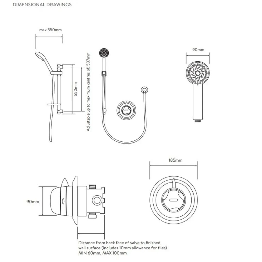 Aqualisa Colt Concealed Shower Mixer With Adjustable Head - Chrome - Image 2
