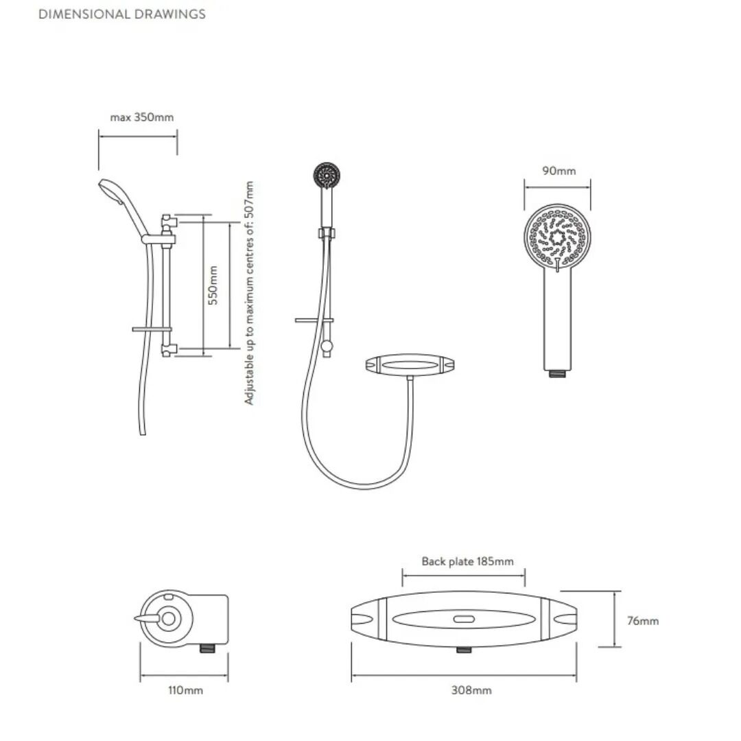 Aqualisa Colt Shower Mixer With Adjustable Head - Chrome - Image 2