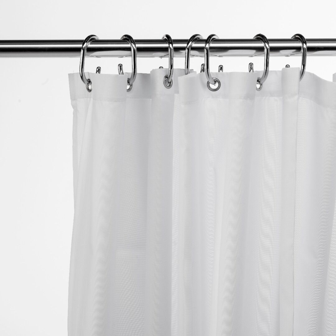 Croydex High Performance Textile Shower Curtain - White - Image 2