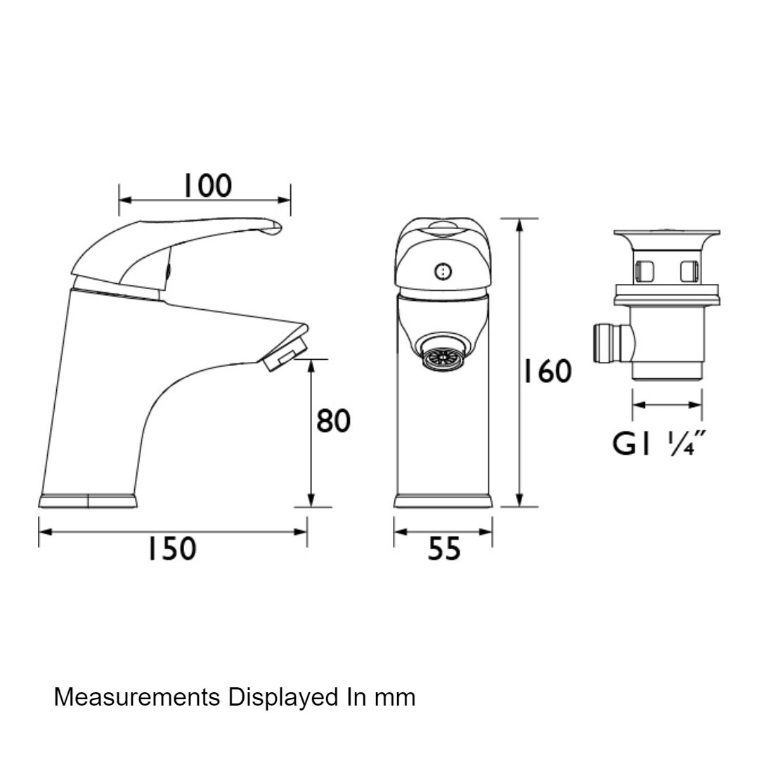 Bristan Java Basin Mixer with Clicker Waste - Chrome - Image 2