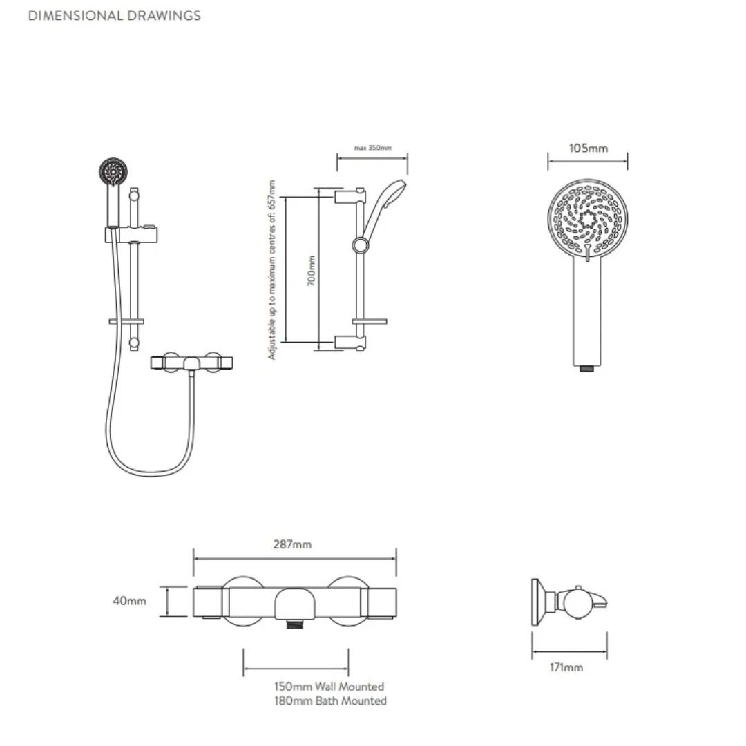 Aqualisa Midas 110 Bath & Shower Mixer - Chrome - Image 2