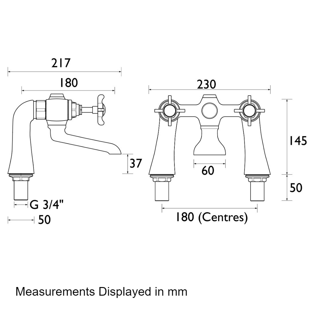 Bristan 1901 Bath Filler with Ceramic Disc Valves - Chrome - Image 2