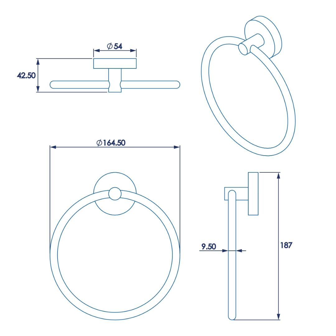 Croydex Romsey Towel Ring - Chrome - Image 3