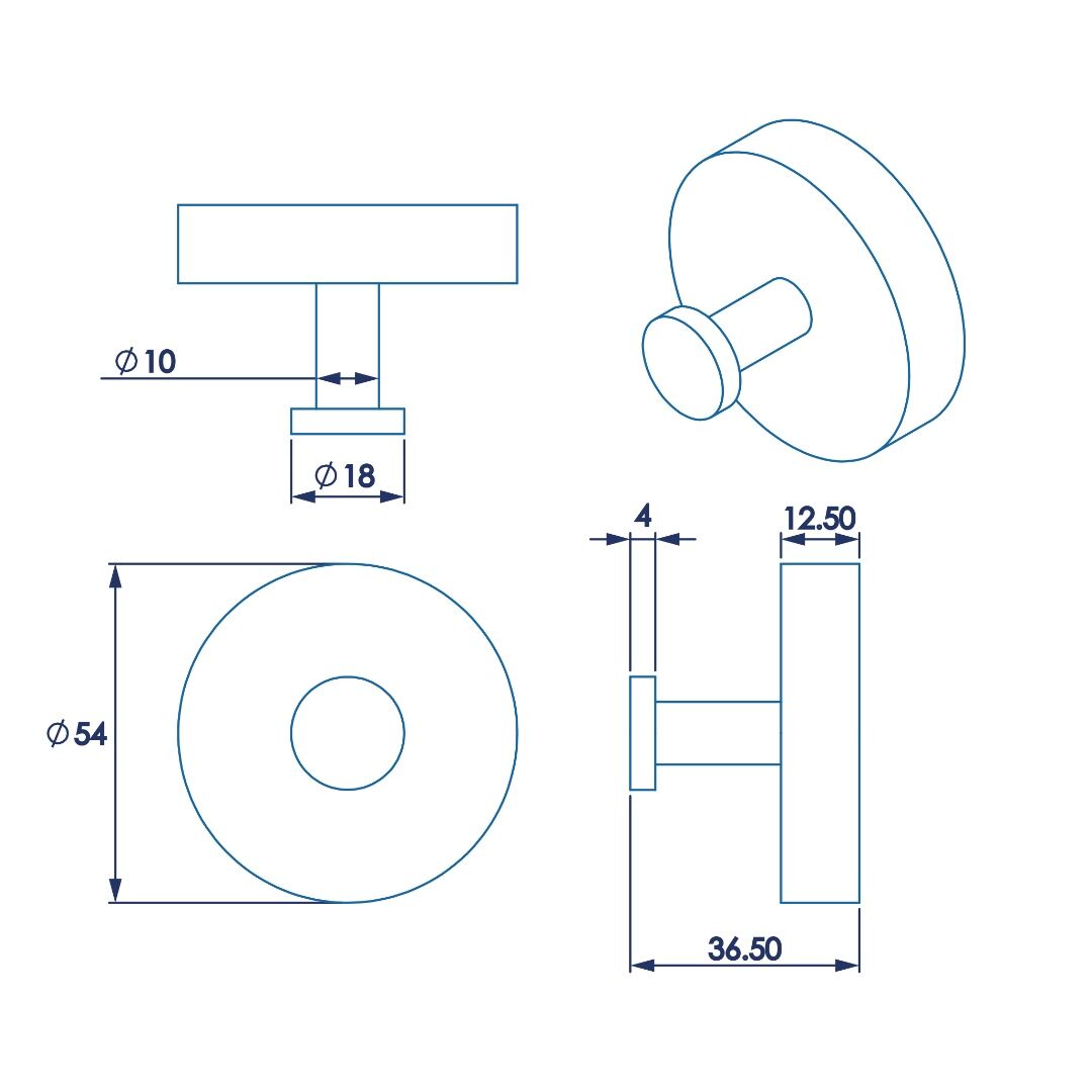 Croydex Romsey Robe Hook - Chrome - Image 3