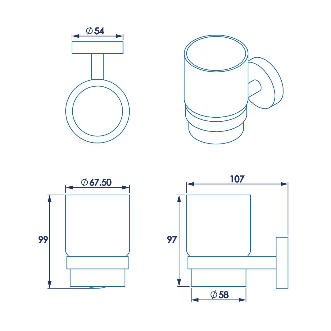 Croydex Romsey Tumbler & Holder - Chrome - Image 3
