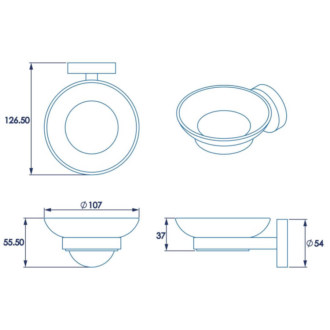 Croydex Romsey Soap Dish & Holder - Chrome - Image 3