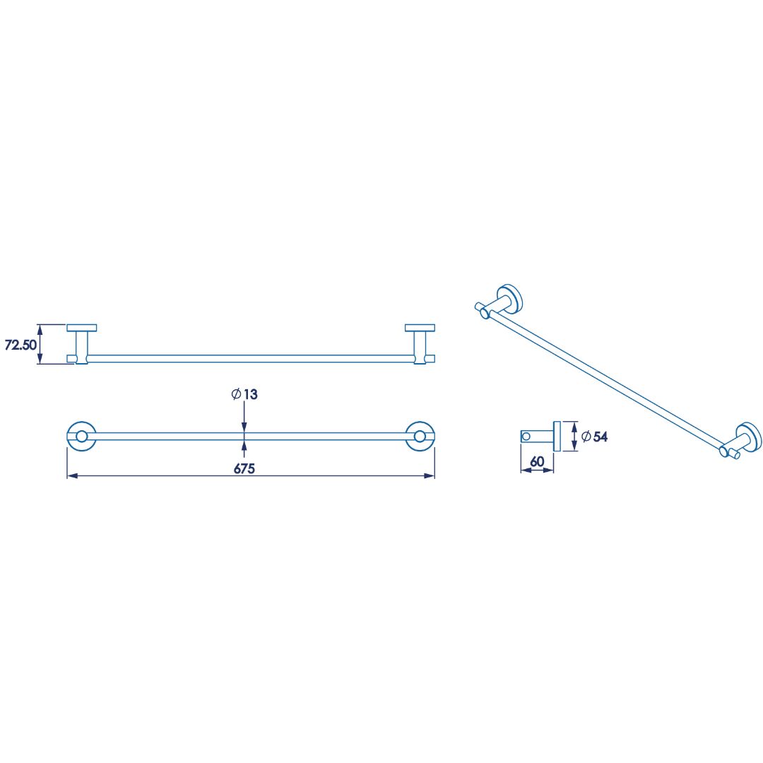 Croydex Romsey Towel Rail - Chrome - Image 3