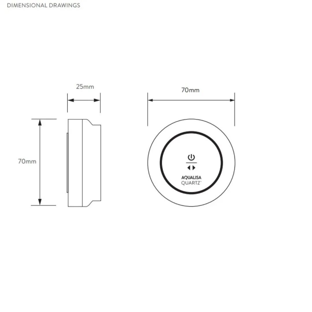 Aqualisa Quartz Classic Divert Outlet Remote - Chrome - Image 2