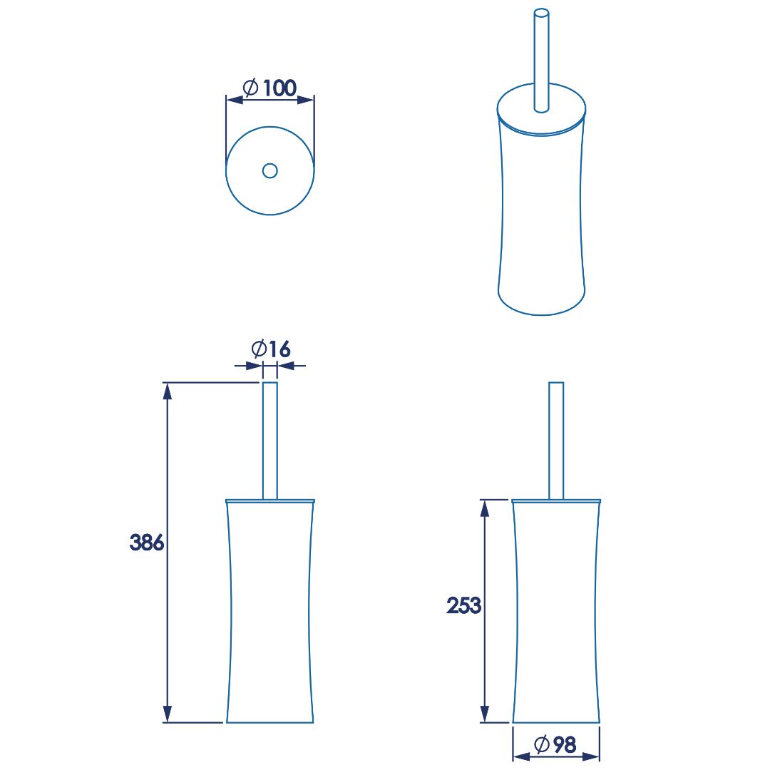 Croydex Modular Toilet Brush & Holder - Stainless Steel - Image 3
