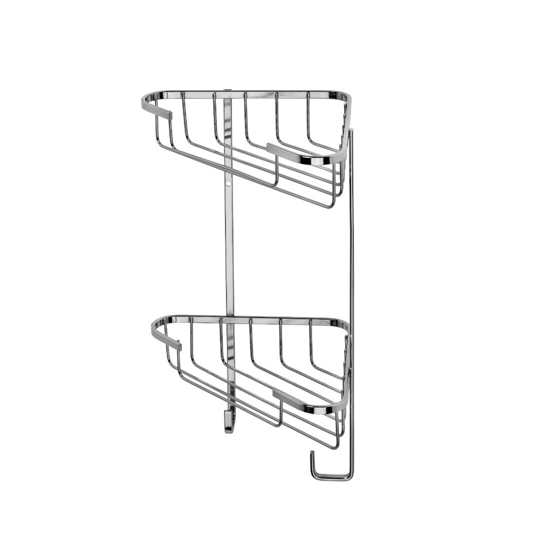 Croydex Two Tier Corner Basket - Chrome - Image 2