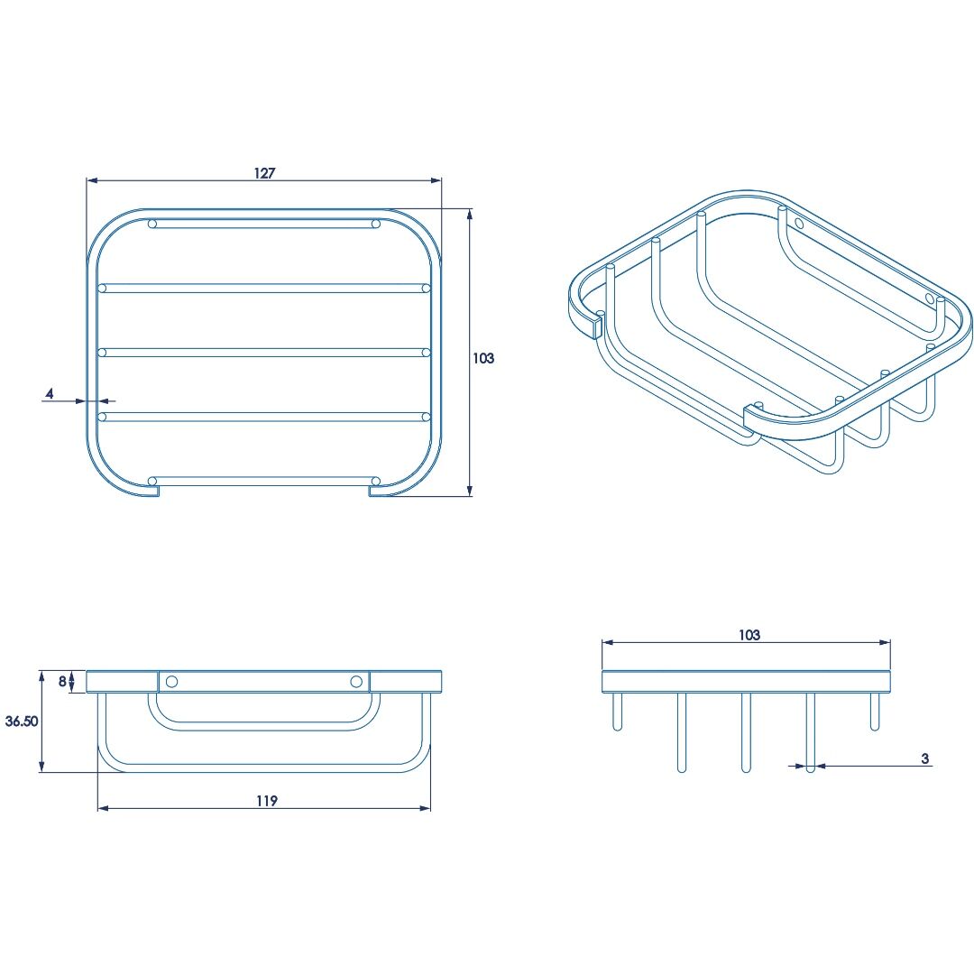Croydex Soap Dish - Chrome - Image 3
