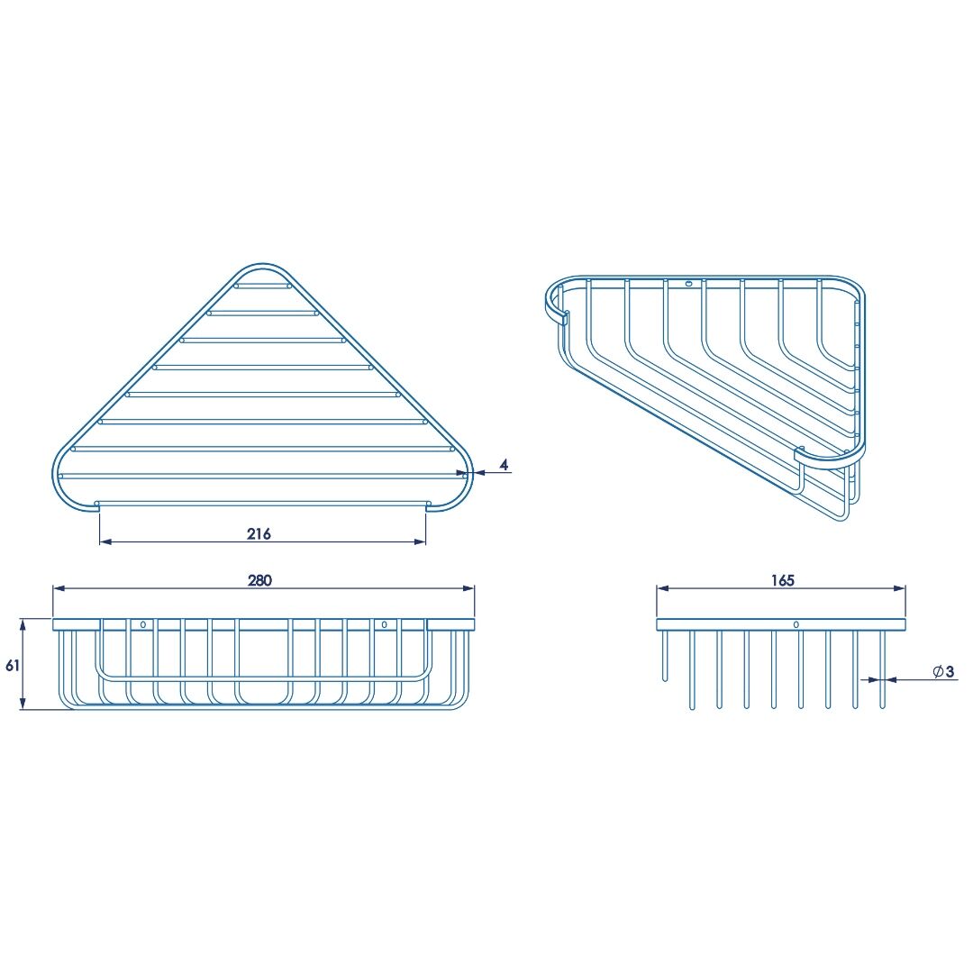 Croydex Corner Basket Chrome - Image 3