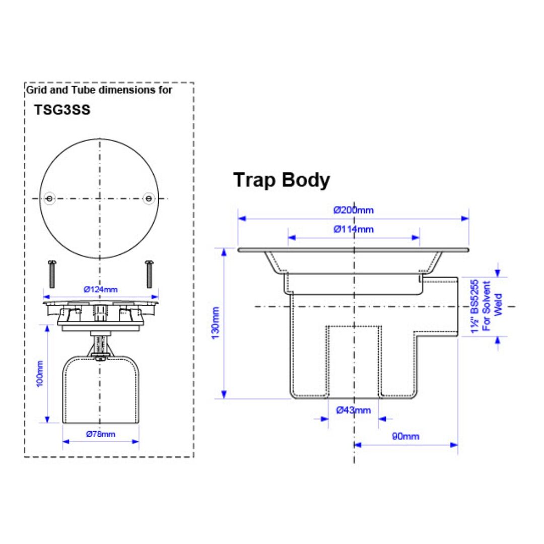 McAlpine 50mm Water Seal Gully with Vertical Outlet and Side Inlet - Chrome - Image 2