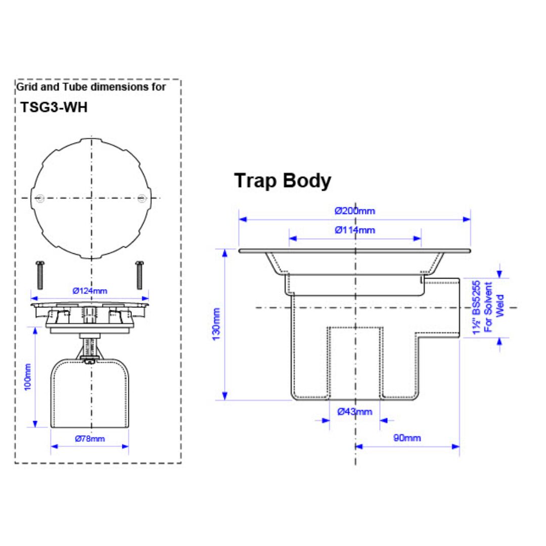 McAlpine 50mm Water Seal Gully with Vertical Outlet and Side Inlet - White - Image 2