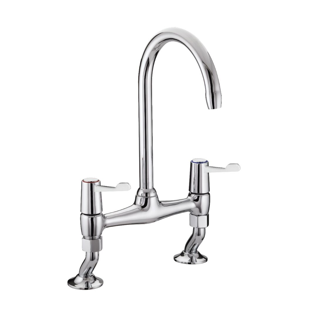 Bristan Lever Bridge Deck Sink Mixer With Ceramic Disc Valves - Chrome