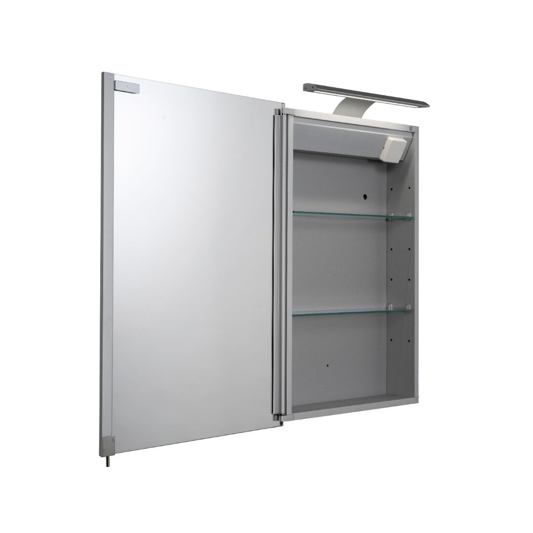 Croydex Midison Single Door Illuminated Mirror Cabinet - Silver - Image 2