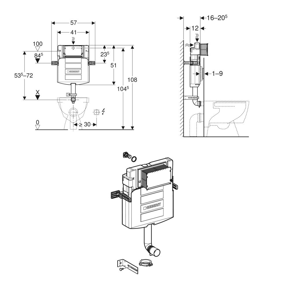 Geberit Sigma Concealed 6/3L Cistern - Image 2