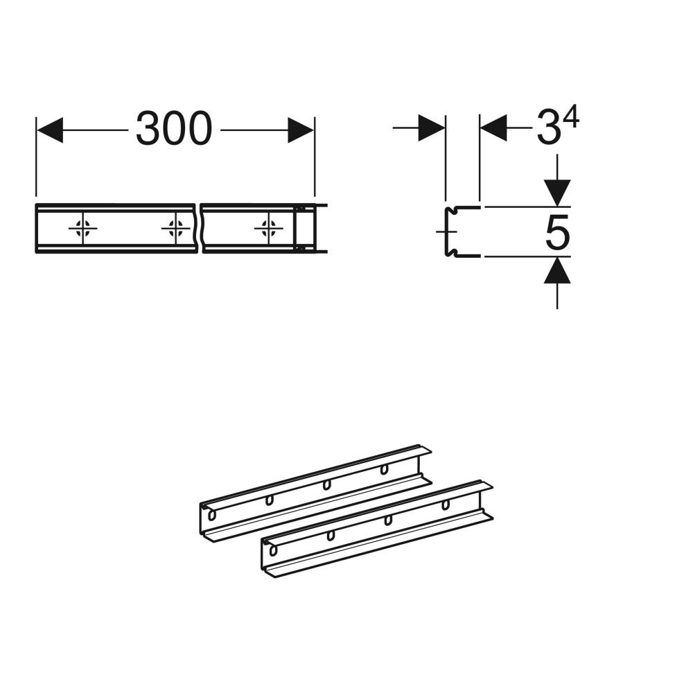 Geberit Duofix System U-Rail - Image 2