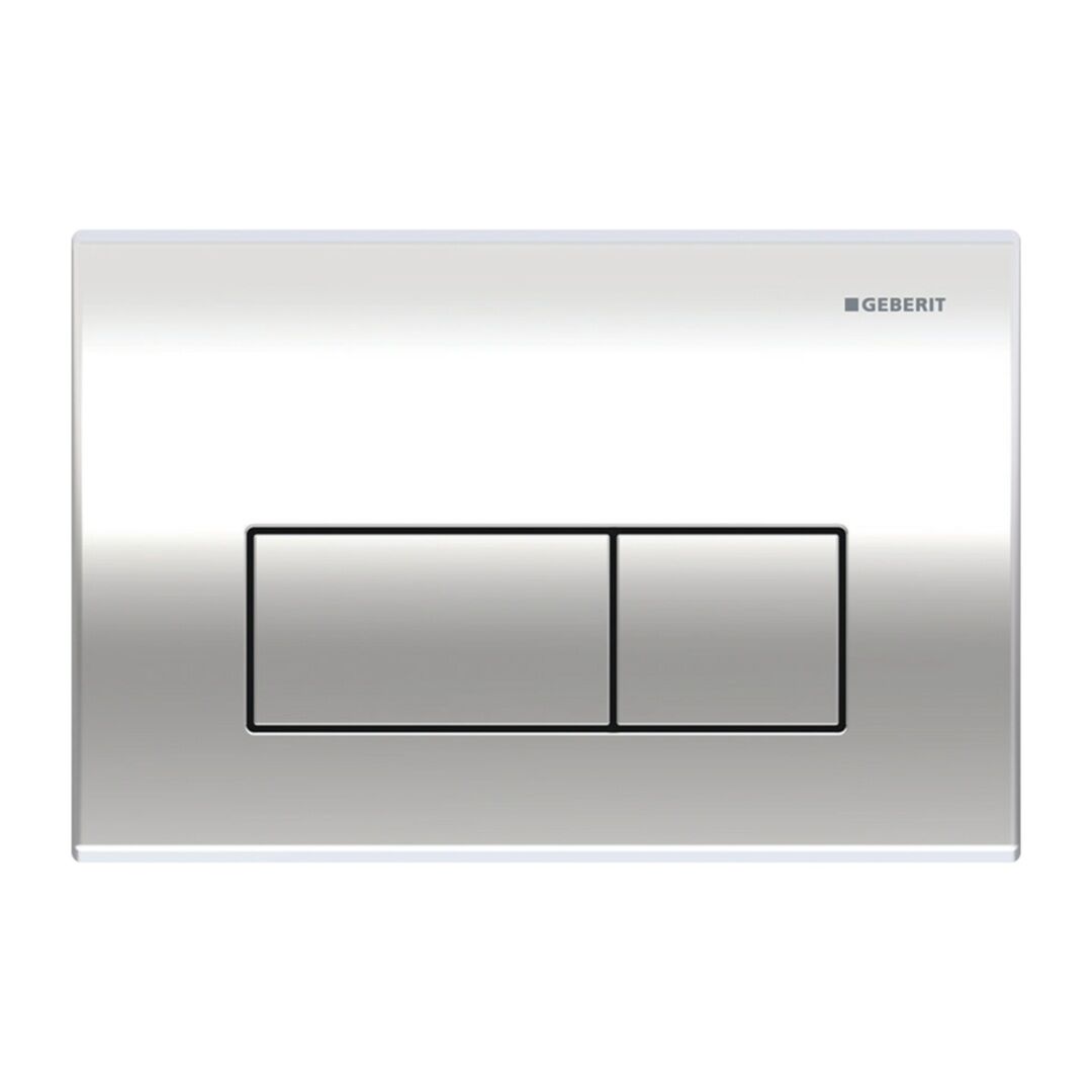 Geberit Kappa50 Square Style Dual Flush Plate - Gloss Chrome