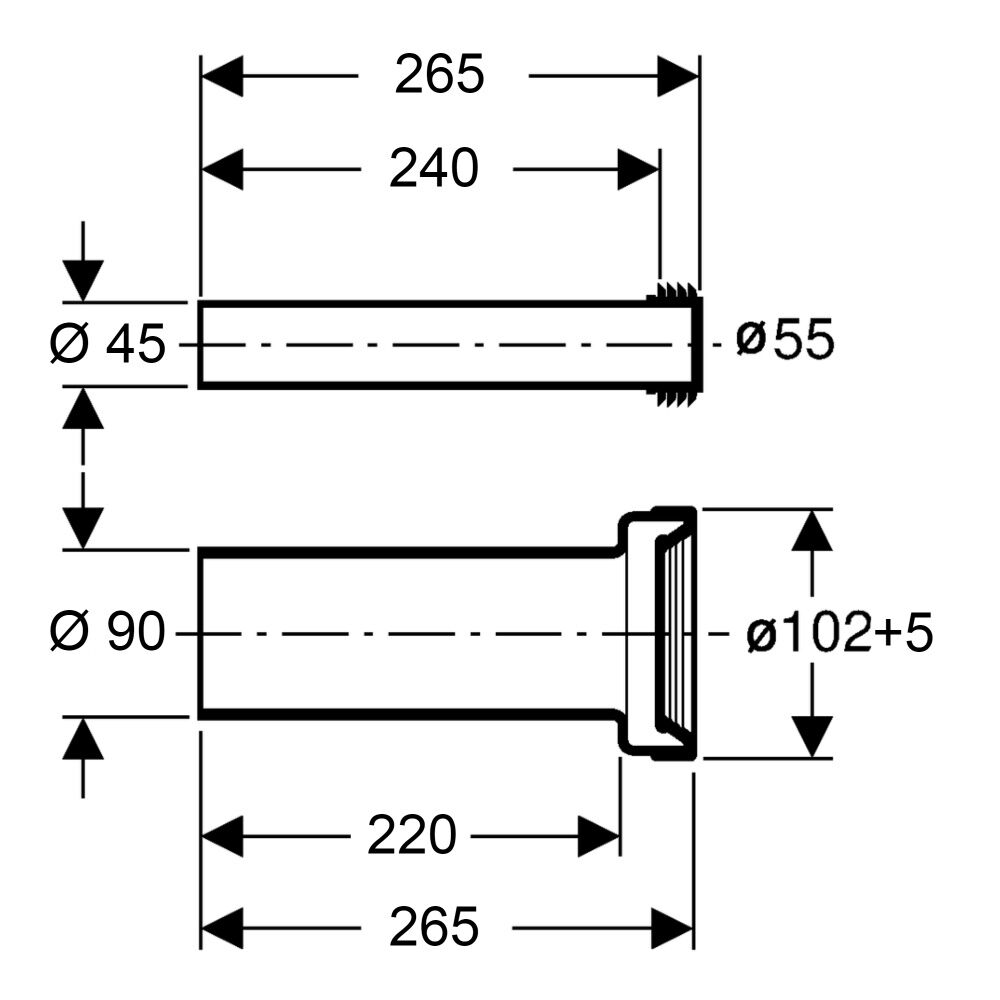 Geberit Duofix 265mm Wall Hung WC Extended Connection Set - Image 2