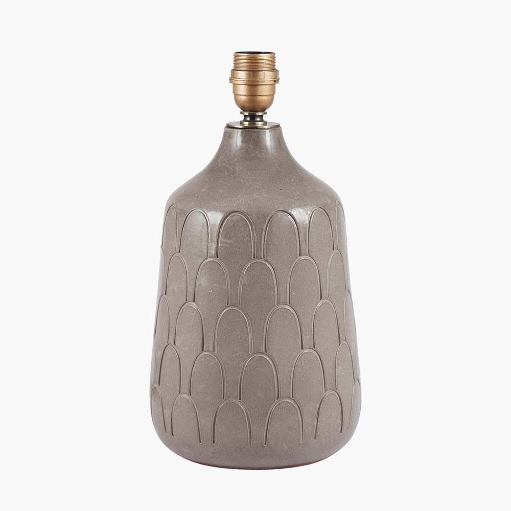 Pacific Coco Grey Gloss Arch Design Stoneware Table Lamp 30-843-BO