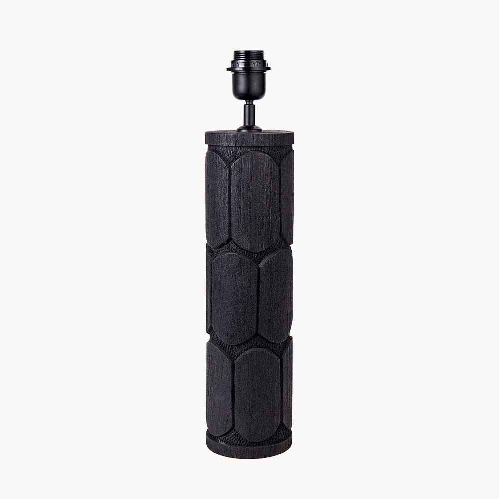 Pacific Aurelia Embossed Black Wood Tall Table Lamp 30-967-BO