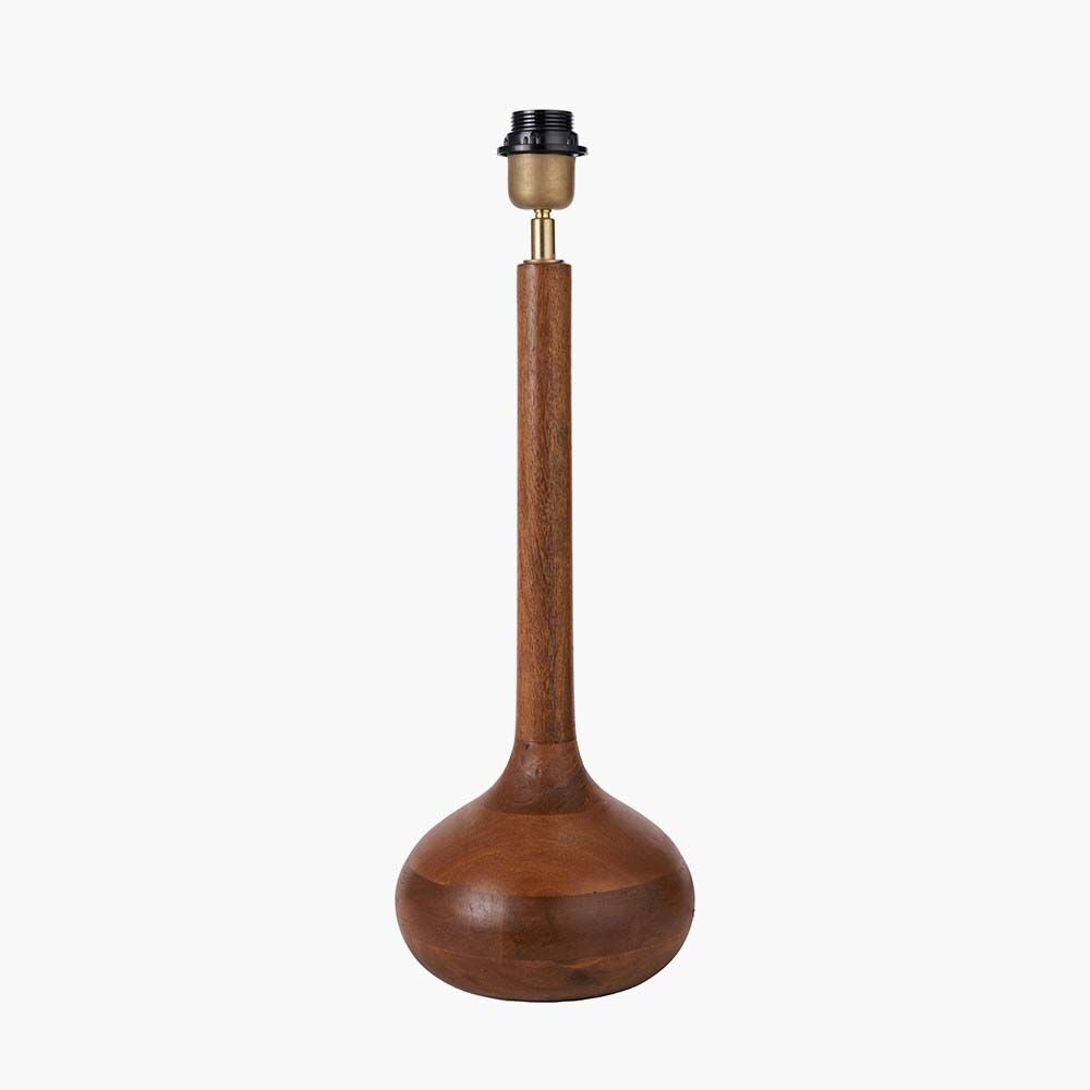 Pacific Toma Oiled Wood Tall Neck Table Lamp 30-976-BO