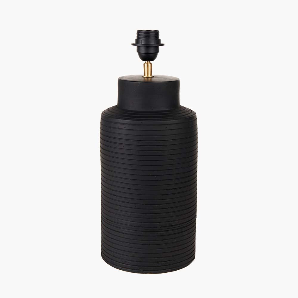 Pacific Sierra Black Tall Ribbed Terracotta Table Lamp 30-980-BO