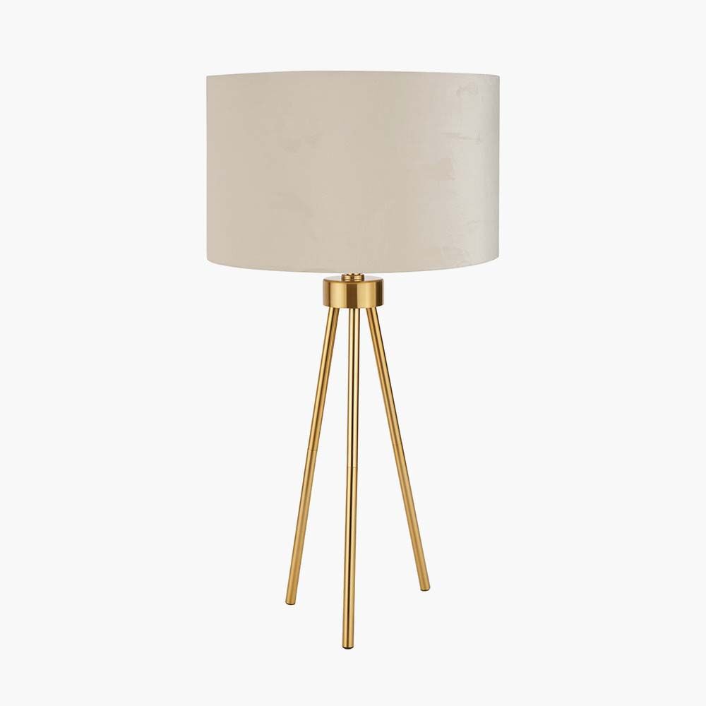 Pacific Houston Brushed Brass Metal Tripod Table Lamp 30-989-C