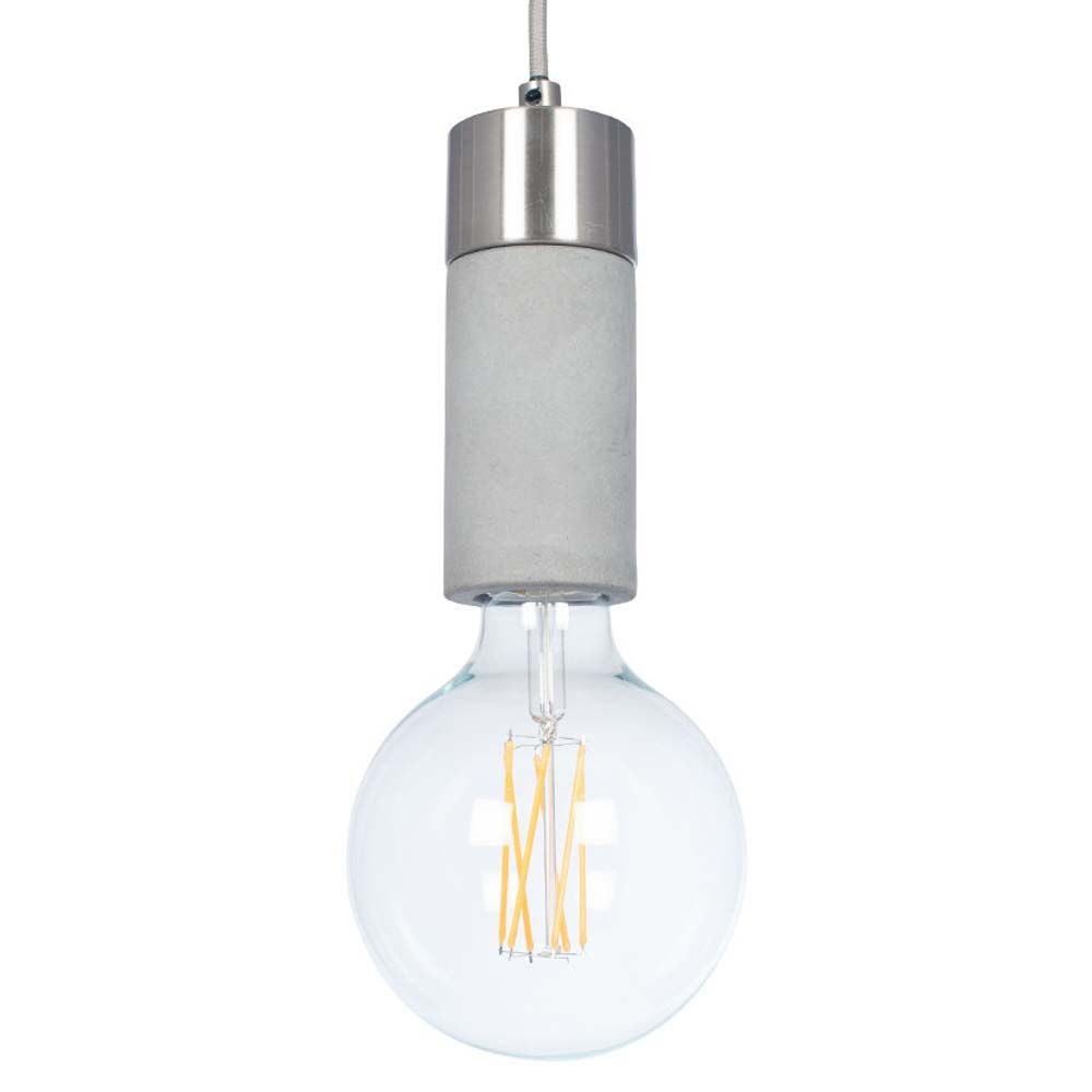 Pacific Frowick Concrete and Brushed Chrome Ceiling Fitting 35-193