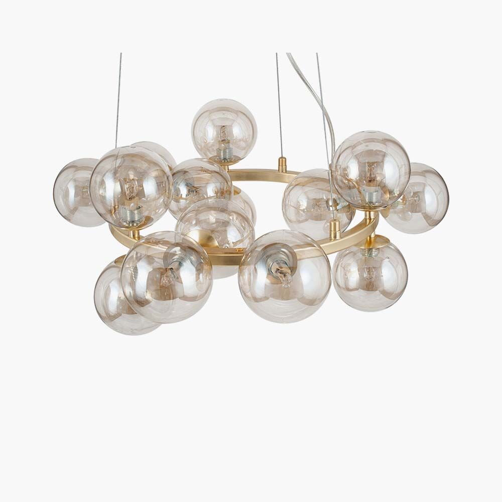 Pacific Vecchio Lustre Glass Ball and Gold Metal Pendant 35-284
