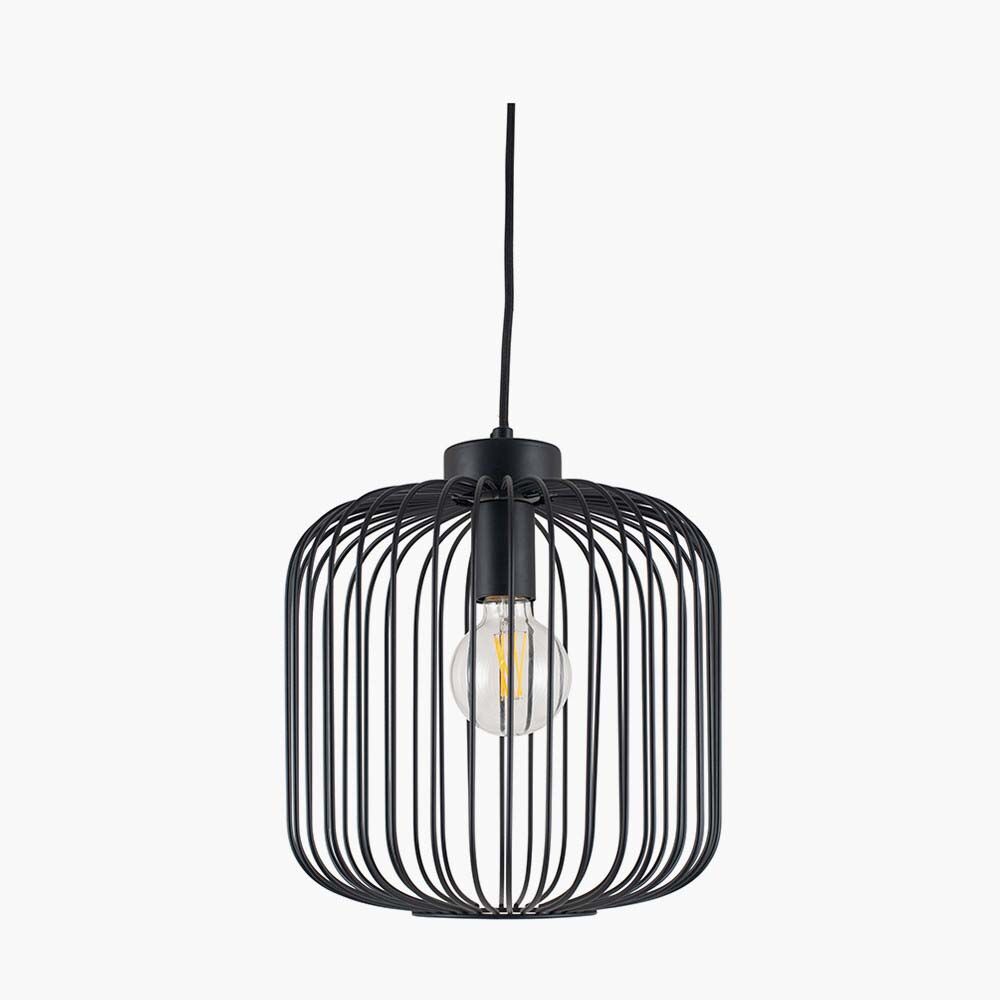 Pacific Dania Matt Black Metal Wire Pendant 35-299