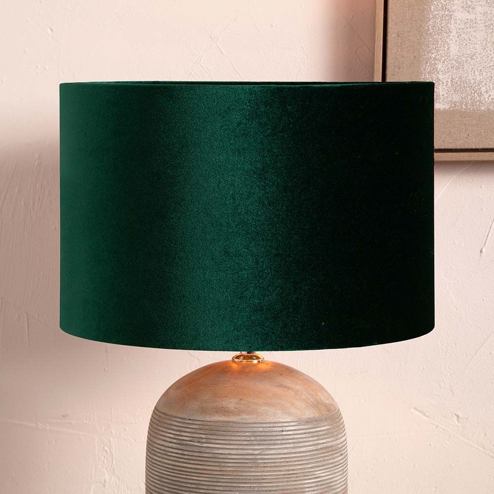 Pacific Bow 30cm Forest Green Velvet Cylinder Shade 36-041-12FG