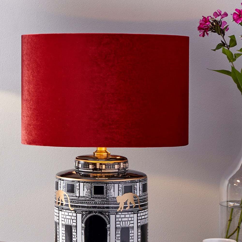 Pacific Bow 30cm Red Velvet Cylinder Shade 36-041-12RE
