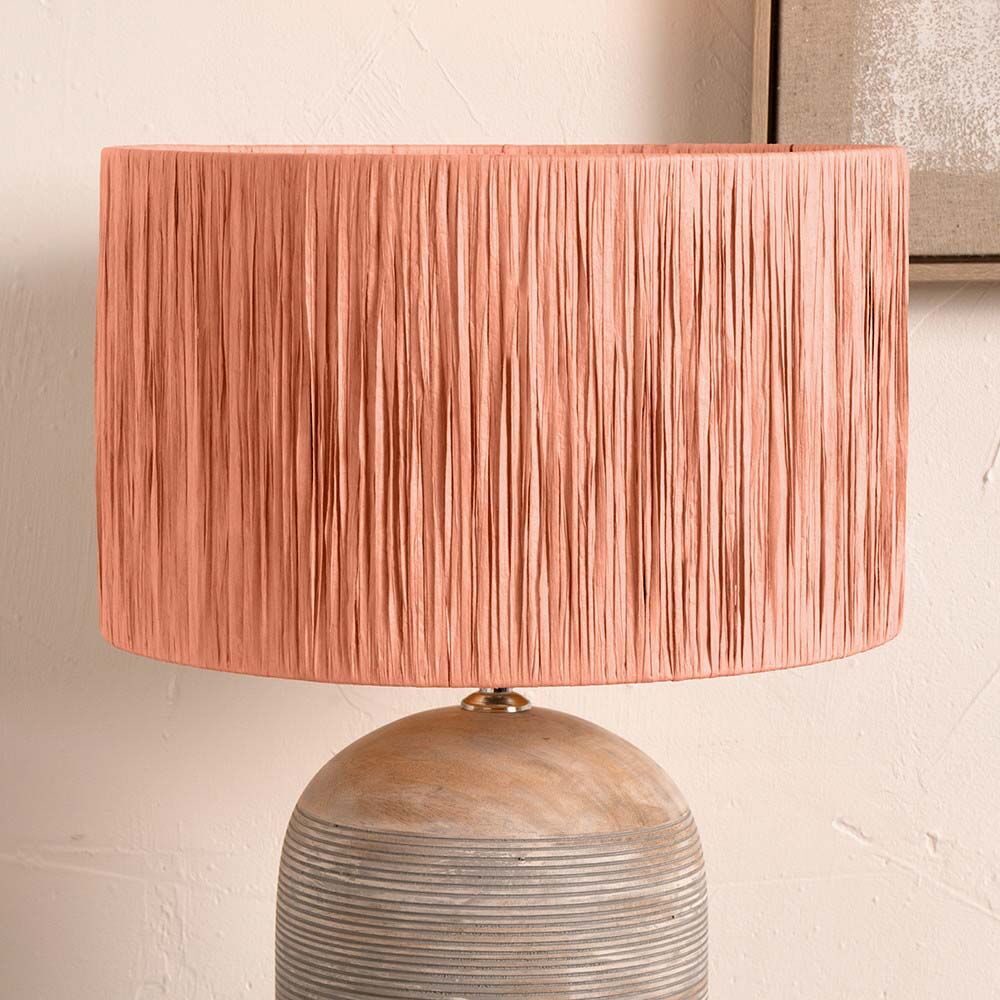 Pacific Tilia 35cm Apricot Raffia Cylinder Shade 36-058-14AP