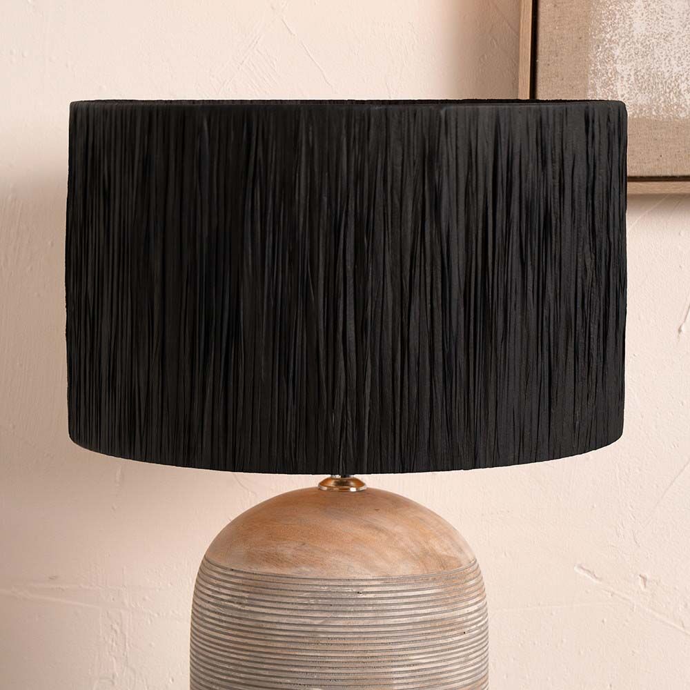Pacific Tilia 35cm Black Raffia Cylinder Shade 36-058-14BK