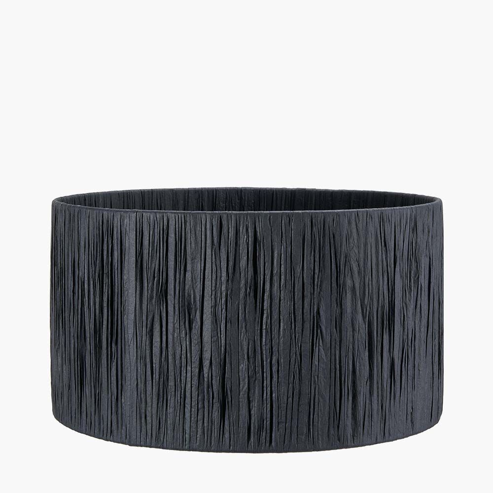 Pacific Tilia 35cm Black Raffia Cylinder Shade 36-058-14BK - Image 2