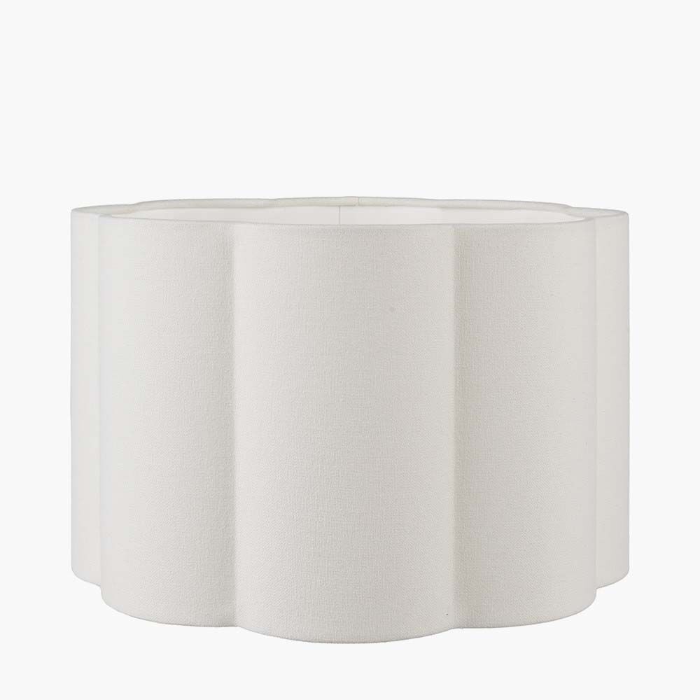 Pacific Bloom 35cm White Handloom Scalloped Cylinder Shade 36-063-14WH - Image 2