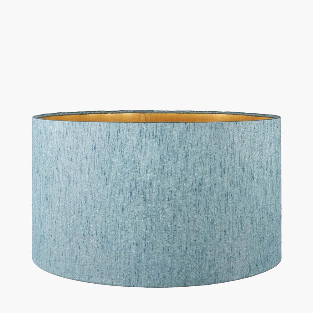 Pacific Stellan 40cm Duck Egg Slubbed Faux Silk Gold Lined Cylinder Shade 36-068-16DE - Image 2